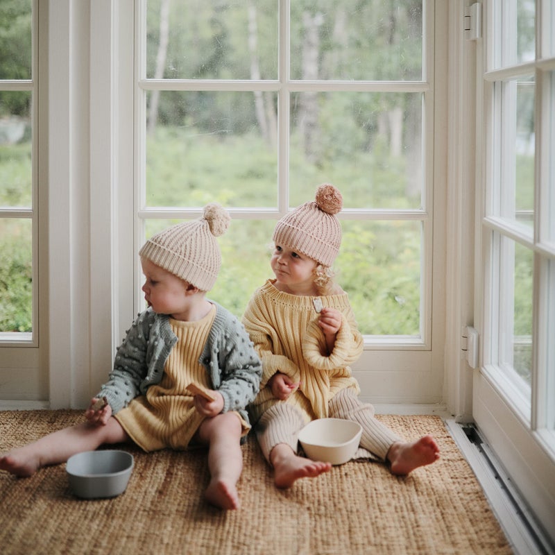 mushie Square Dinnerware Bowls for Kids | Made in Denmark, Set of 2 (Ivory) - Image 5